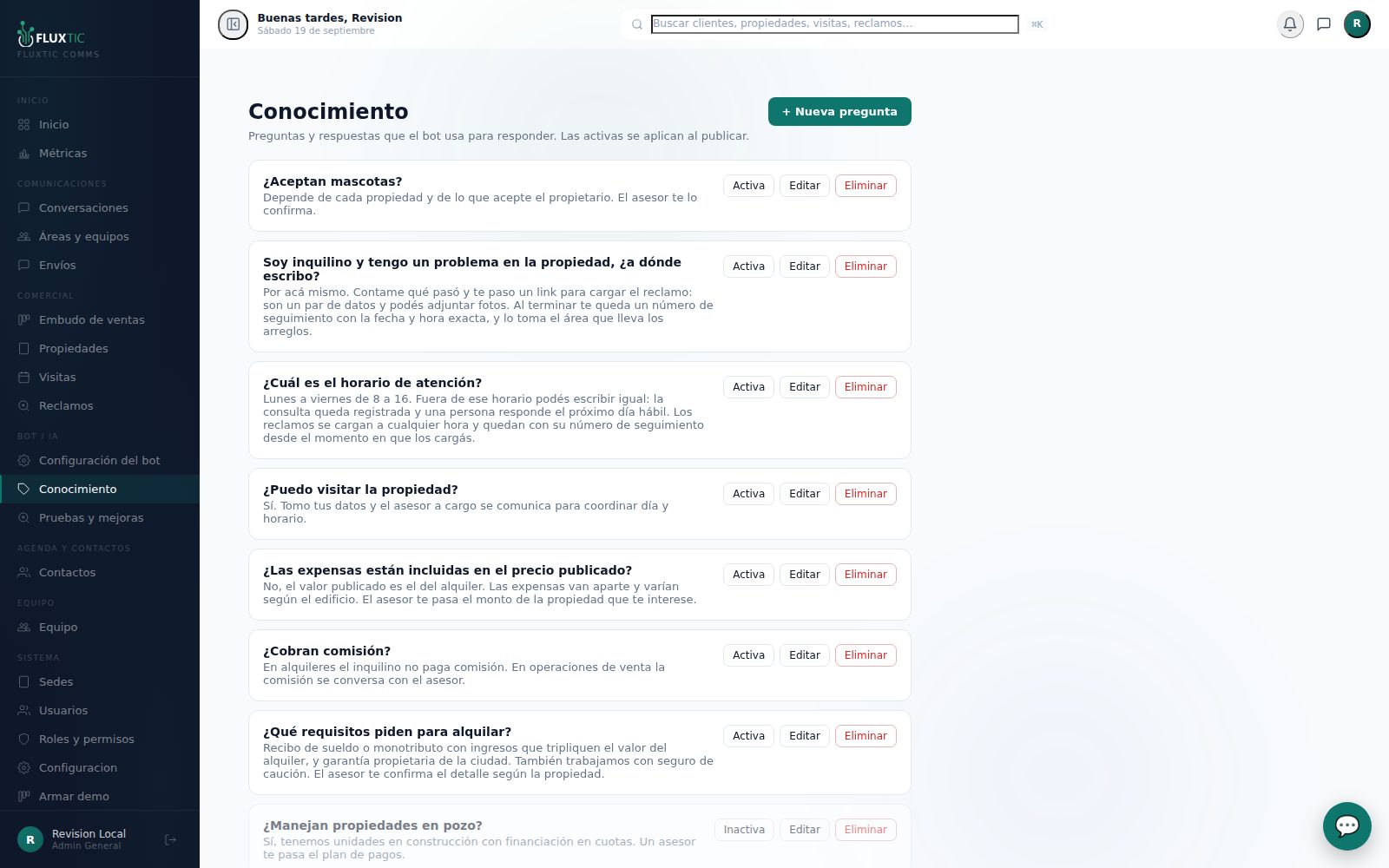 Base de conocimiento